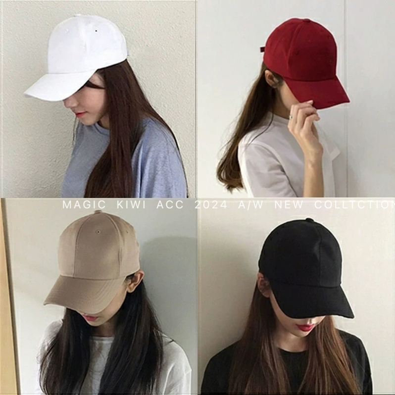 Ảnh MAGIC KIWI/Unisex Cotton Mũ Bóng Chày Nữ Và Nam Mũ Thường Ngày Màu Trơn Cứng Top Mũ 17 Màu 4