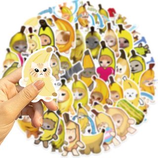 Bộ 50 Hoạt Hình Dễ Thương Chuối Mèo Meme Dán Ngộ nghĩnh Graffiti Đề Can Cho Laptop Chống Thấm Nước Miếng Dán