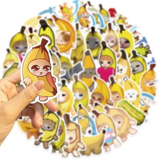Bộ 50 Hoạt Hình Dễ Thương Chuối Mèo Meme Dán Ngộ nghĩnh Graffiti Đề Can Cho Laptop Chống Thấm Nước Miếng Dán