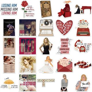 Bộ 50 Taylor Swift Album Đỏ Và Sợ Hãi Miếng Dán DIY Nhật Ký Hành Lý Sổ Lưu Niệm Điện Thoại Miếng Dán Đồ Chơi