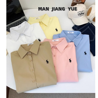 Áo sơ mi dài tay Cotton phong cách Hàn Quốc dành cho nữ Áo sơ mi dài tay mới Hàng có sẵn