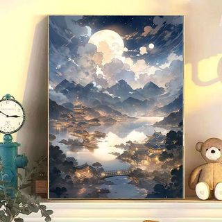 MOZI✨40 * 50cm / 30 * 40cm Phong Cảnh tranh tô màu theo số bộ tô màu theo số tranh sơn dầu số hoá Kỹ Thuật Số Tranh Sơn Dầu Tự Làm Tranh Handmade Tranh Kỹ Thuật Số Làm Đầy Tranh Acrylic Tranh Sơn Màu Tranh Trang Trí Nhà Cửa Tranh