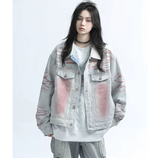 Áo khoác denim nam ESEA, áo khoác phong cách hip-hop dáng rộng cổ điển kiểu dáng cổ điển kiểu Mỹ