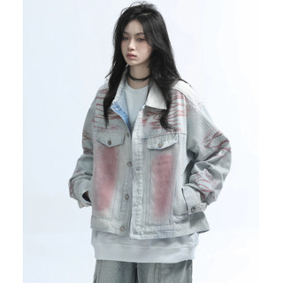 Áo khoác denim nam ESEA, áo khoác phong cách hip-hop dáng rộng cổ điển kiểu dáng cổ điển kiểu Mỹ