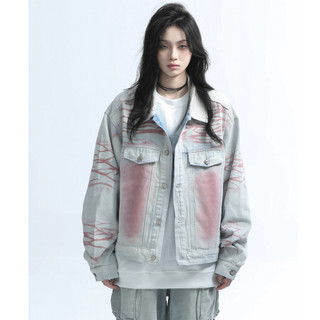 Áo khoác denim nam ESEA, áo khoác phong cách hip-hop dáng rộng cổ điển kiểu dáng cổ điển kiểu Mỹ