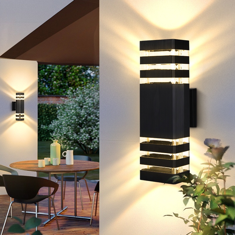 Đèn tường Led E27 Đèn tường ngoài trời Bóng đèn có thể thay thế Đèn treo tường cho phòng ngủ Phòng khách Đèn cầu thang Sân chiếu sáng cổng sân vườn