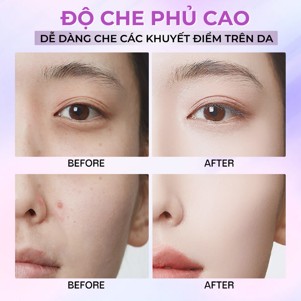 Ảnh Kem nền không chổi than MINIMELI Bảo hiểm toàn diện 24H với trang điểm mặt gương 2