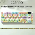 Lychee Gaming C98PRO Màn Hình Hiển Thị 98 Phím 2.4g Bluetooth Không Dây Có Dây Ba Chế Độ Tùy Chỉnh Bàn Phím Cơ Núm Tắt Tiếng RGB Chiếu Sáng Bé Gái Trò Chơi Văn Phòng — ảnh 1