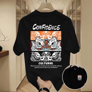 ✨Hàng có sẵn✨WASSUP Chinese style lion dance-Áo thun nam mới! 100% cotton, thời trang, Unisex
