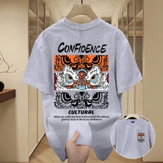 ✨Hàng có sẵn✨WASSUP Chinese style lion dance-Áo thun nam mới! 100% cotton, thời trang, Unisex