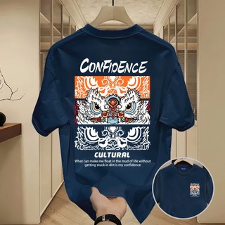 ✨Hàng có sẵn✨WASSUP Chinese style lion dance-Áo thun nam mới! 100% cotton, thời trang, Unisex
