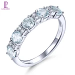 Lohaspie Trang Sức Chính Hãng 1.2 Carats Nhẫn Bạc 925 Bán Ban Đầu Tự Nhiên Aquamarine Rhodolite Garnet Nhẫn Đá Quý Cho Nữ Nhẫn Bạc 925 Có Đá Trang Sức Bạc 925 — ảnh 1