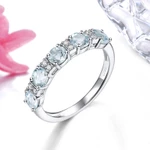 Lohaspie Trang Sức Chính Hãng 1.2 Carats Nhẫn Bạc 925 Bán Ban Đầu Tự Nhiên Aquamarine Rhodolite Garnet Nhẫn Đá Quý Cho Nữ Nhẫn Bạc 925 Có Đá Trang Sức Bạc 925 — ảnh 2