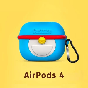 Hộp đựng tai nghe silicon Doremon cho AirPods4 Vỏ bảo vệ bánh than đen 2024 Phong cách mới cho vỏ bảo vệ tai nghe AirPodsPro2 Tương thích với vỏ AirPodsPro Vỏ AirPods2gen