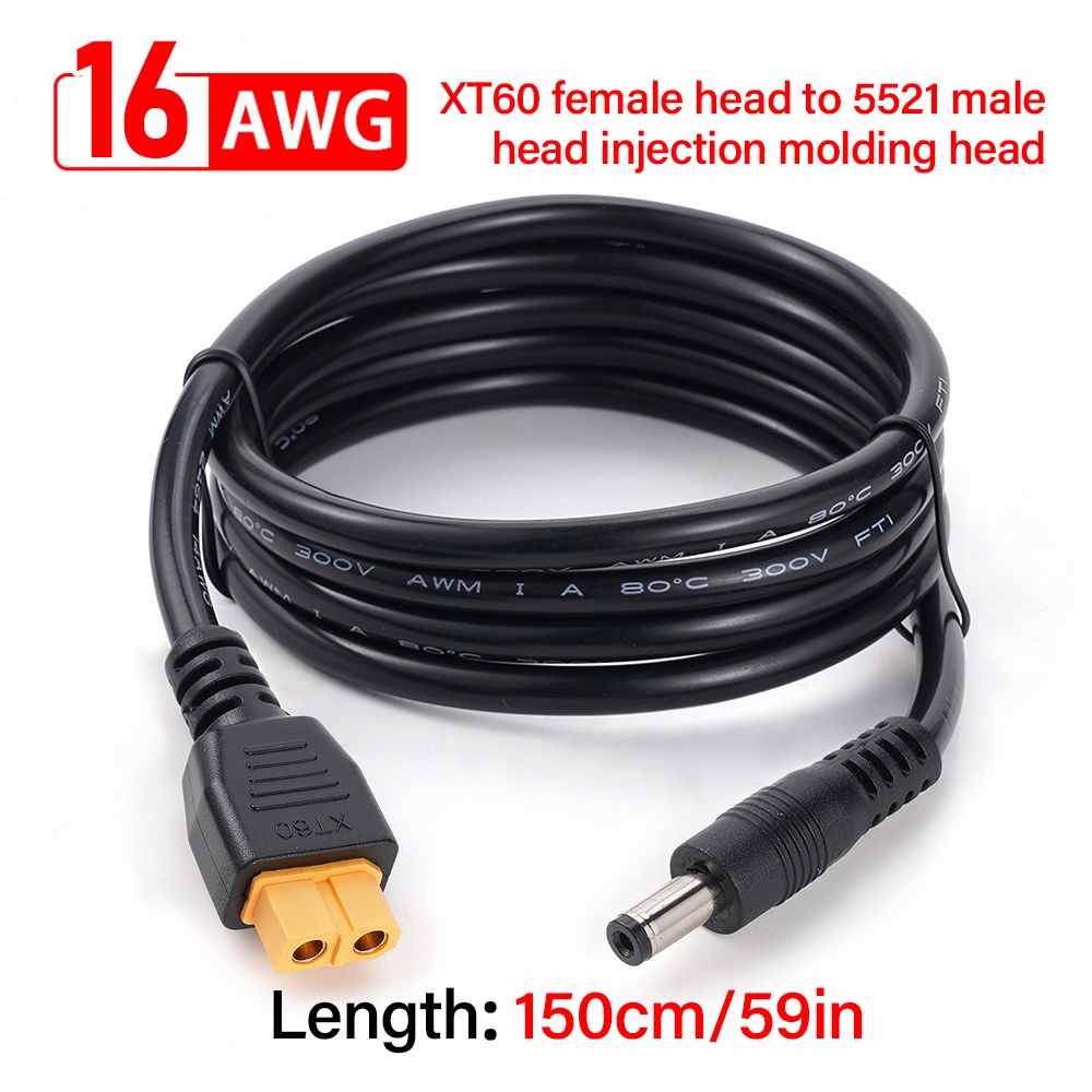 16awg XT60 Nữ Đến Nam DC5521 Cắm Kết Nối Cáp Sạc Điện Adapter Dây Nối Dài Cho Trạm Điện Năng Lượng Mặt Trời Bảng Điều Khiển Năng Lượng Mặt Trời