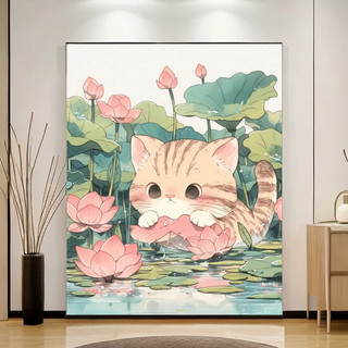 MOZI✨40 * 50cm / 30 * 40cm con mèo dễ thương tranh tô màu theo số tranh số hóa ins Phong Cách Mèo Tự Làm Sơn Dầu Kỹ Thuật Số Tranh Vẽ Tay Tranh Tô Màu Tranh Kỹ Thuật Số Tranh Làm Đầy Tranh Vẽ Tay Tranh Acrylic Trang Trí Nhà Cửa Tranh