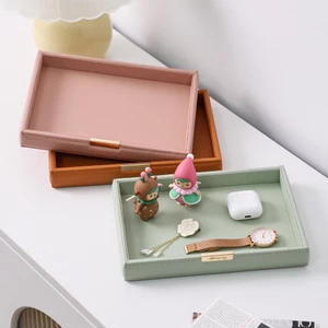 Casegrace Trang Trí Khay Vanity Để Bàn Lưu Trữ Người Tổ Chức Catchall Khay Valet Khay Đầu Gối Hoặc Tủ Quần Áo Tổ Chức Da PU Phòng Tắm Khay