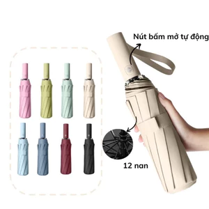 Ô dù che mưa đi nắng mở tự động gấp nhỏ gọn cầm tay 2 chiều cỡ lớn【Chiosala13】