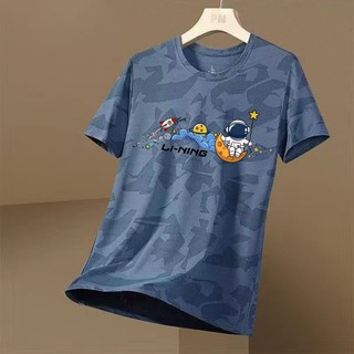 Li Ning Mùa Hè Mới Quần Áo Cầu Lông Người Lớn Và Trẻ Em Nhanh Khô Quần Áo Nam Nữ Thể Dục Ngoài Trời Chạy Bộ Huấn Luyện Thể Thao