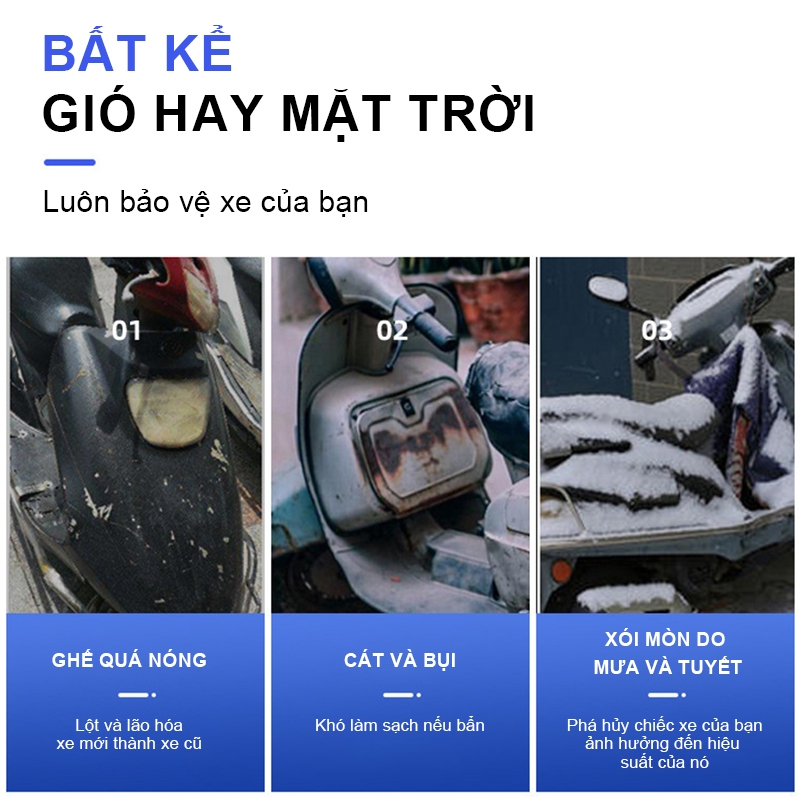 SEAMETAL Xe Máy Bao Da Xe Máy Ngoài Trời Chống Mưa Vỏ Bảo Vệ Thân Xe L XL XXL