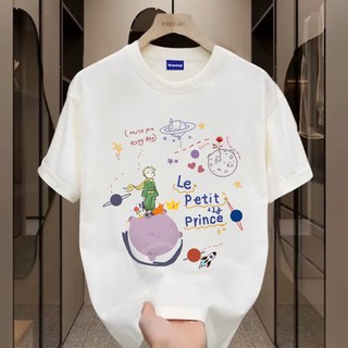 ✨Hàng có sẵn✨WASSUP Cartoon Little Prince-Áo thun nam mới! 100% cotton, thời trang, Unisex