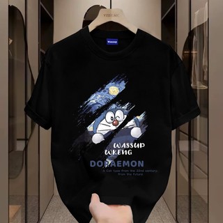 ✨Hàng có sẵn✨WASSUP Cartoon Doraemon-Áo thun nam mới! 100% cotton, thời trang, Unisex