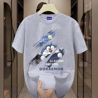✨Hàng có sẵn✨WASSUP Cartoon Doraemon-Áo thun nam mới! 100% cotton, thời trang, Unisex