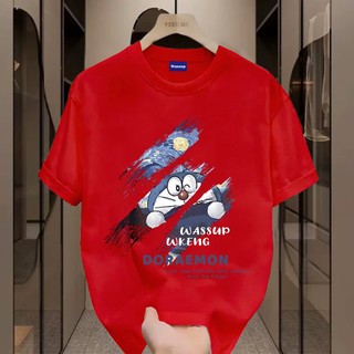 ✨Hàng có sẵn✨WASSUP Cartoon Doraemon-Áo thun nam mới! 100% cotton, thời trang, Unisex