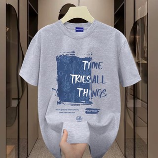 ✨Hàng có sẵn✨ WASSUP Simple and casual letters-Áo thun nam mới! 100% cotton, thời trang, Unisex