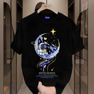 ✨Hàng có sẵn✨WASSUP Blue Moon Astronaut-Áo thun nam mới! 100% cotton, thời trang, Unisex