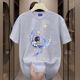 ✨Hàng có sẵn✨WASSUP Blue Moon Astronaut-Áo thun nam mới! 100% cotton, thời trang, Unisex