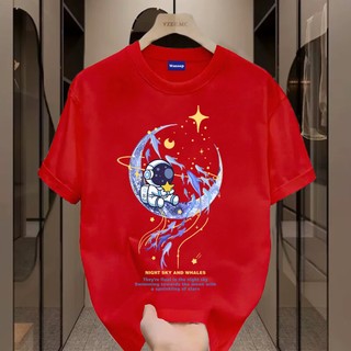 ✨Hàng có sẵn✨WASSUP Blue Moon Astronaut-Áo thun nam mới! 100% cotton, thời trang, Unisex