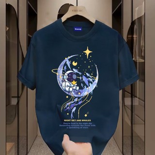 ✨Hàng có sẵn✨WASSUP Blue Moon Astronaut-Áo thun nam mới! 100% cotton, thời trang, Unisex