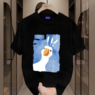 ✨Hàng có sẵn✨WASSUP Cartoon exclamation mark duck-Áo thun nam mới! 100% cotton, thời trang, Unisex