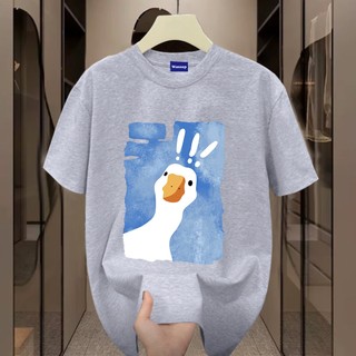 ✨Hàng có sẵn✨WASSUP Cartoon exclamation mark duck-Áo thun nam mới! 100% cotton, thời trang, Unisex
