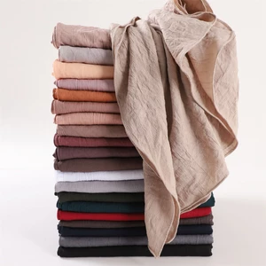 Jifang Trơn Tự Nhiên Pashmina Cotton Khăn Choàng Hồi Giáo Hijabs Tudung 180x90cm YW13