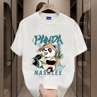 ✨Hàng có sẵn✨WASSUP Cartoon Panda-Áo thun nam mới! 100% cotton, thời trang, Unisex