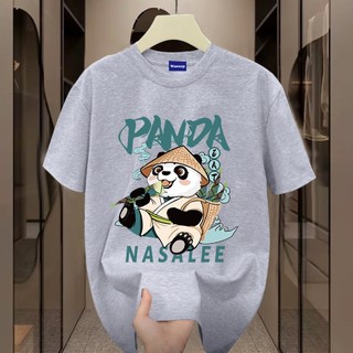 ✨Hàng có sẵn✨WASSUP Cartoon Panda-Áo thun nam mới! 100% cotton, thời trang, Unisex