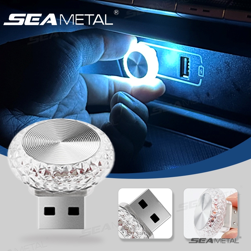 Đèn LED USB Di Động Ô Tô SEAMETAL USB Đèn Xung Quanh Mini LED Trang Trí Không Khí Đèn Cho Nội Thất Ô Tô Môi Trường Ánh Sáng Máy