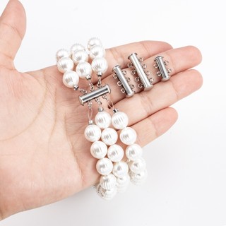 Được đánh bóng bằng thép không gỉ nhiều hàng Móc khóa tự làm Trang sức Vòng tay ngọc trai Vòng cổ 18K Khóa hàng Móc khóa từ tính