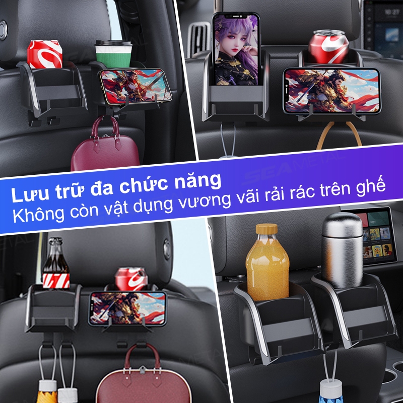 móc sau ghế ô tô SEAMETAL Giá để cốc sau ghế ô tô giá đỡ điện thoại ô tô Móc treo đồ ô tô Điện Thoại Giá Đỡ Đồ Uống Móc Treo Lưu Trữ