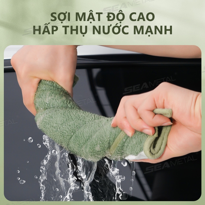 Khăn lau xe hơi SEAMETAL 600GSM Khăn lau tự động sợi nhỏ siêu mềm dày thấm nước cao Vải sấy không trầy xước
