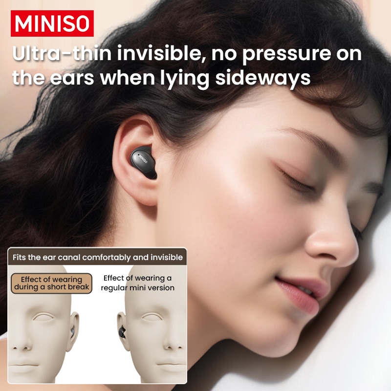 MINISO MS153 Tai nghe ngủ Tai nghe BT5.0 chống nước IPX5 / Tai nghe không dây ngủ vô hình / Bluetooth thể thao / nhạc âm thanh nổi | BigBuy360 - bigbuy360.vn