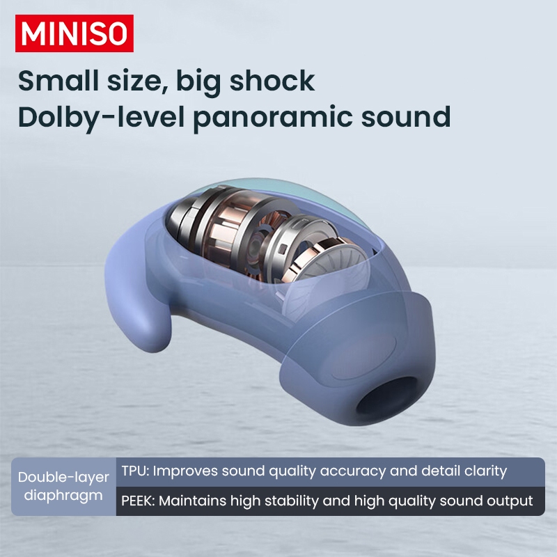 MINISO MS153 Tai nghe ngủ Tai nghe BT5.0 chống nước IPX5 / Tai nghe không dây ngủ vô hình / Bluetooth thể thao / nhạc âm thanh nổi | BigBuy360 - bigbuy360.vn