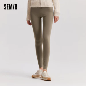 Semir Nữ Quần Slim Fit Chải Chân Nhỏ Quần Thu Đông 2024 Mới Kéo Dài Chân Chín Điểm Cá Mập Quần Nhỏ