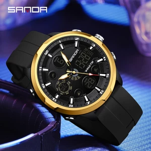 mall inline badgeĐồng hồ điện tử nam SANDA 9053-2 chống nước phát sáng ban đêm thời trang giải trí đa chức năng