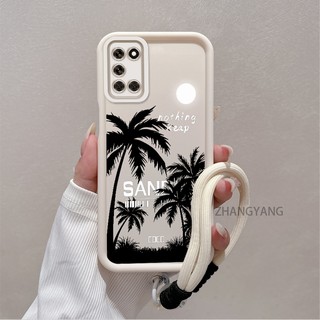 Ốp Lưng Cho OPPO A92 A52 Ốp Điện Thoại Silicon Thẩm Mỹ Họa Tiết Cây Dừa TPU Mềm Thiết Kế Mới Với Dây Treo Cá Tính