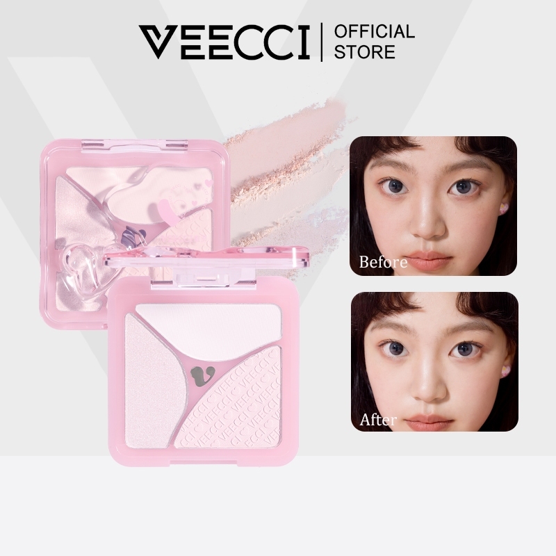 VEECCI Phấn Bắt Sáng 3 Trong 1 Highlight Mờ Khuôn Mặt Làm Sáng Tự Nhiên Tạo Trang Điểm 3D 7.5g