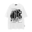 Tianlesiwei Mùa Hè Mới Của Mỹ High Street Nam Rãnh Áo Thun Thêu Rời In Hình Hip Hop Cổ Tròn Đa Năng Cotton Tay Ngắn