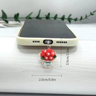 Điện Thoại Di Động Chống Bụi Cắm diy Nhựa Nhỏ Tươi Một Bó Hoa Mặt Dây Chuyền Nhỏ Lỗ Điện Thoại Di Động Chống Bụi Cắm